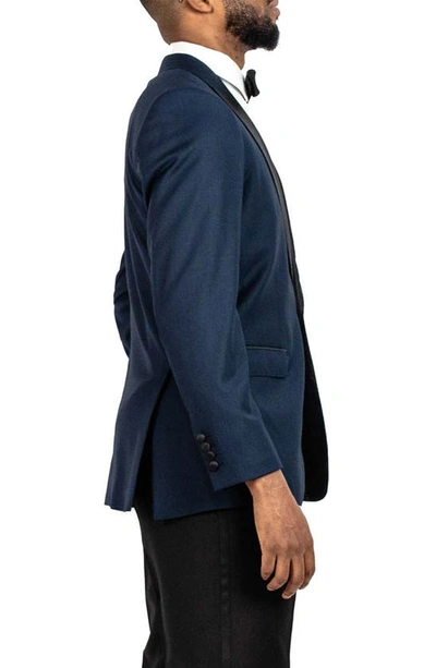 9tofive Solid Wool Blend Dinner Jacket In Navy