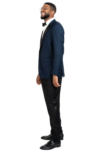 9tofive Solid Wool Blend Dinner Jacket In Navy