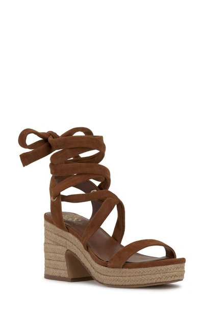 Shop Vince Camuto Roreka Wraparound Tie Espadrille Sandal In Cinnamon Bark