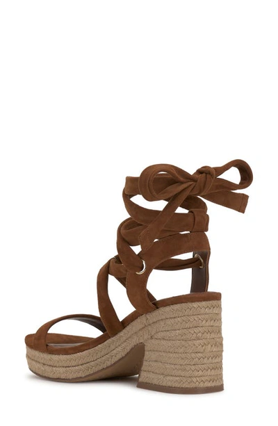 Vince Camuto Wraparound Tie Espadrille Sandal In Cinnamon Bark