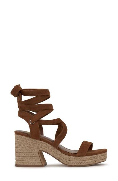 Vince Camuto Wraparound Tie Espadrille Sandal In Cinnamon Bark