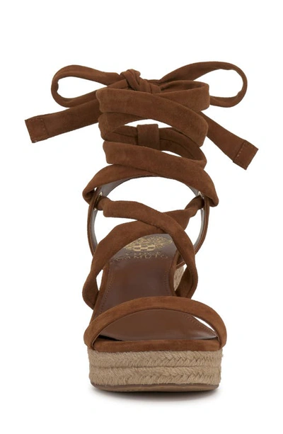 Vince Camuto Wraparound Tie Espadrille Sandal In Cinnamon Bark