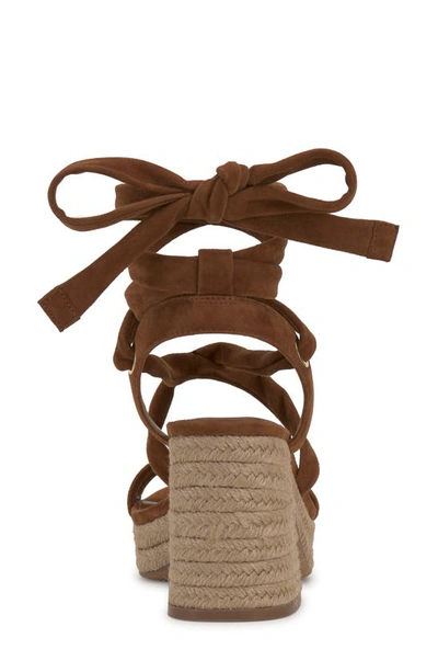 Vince Camuto Wraparound Tie Espadrille Sandal In Cinnamon Bark