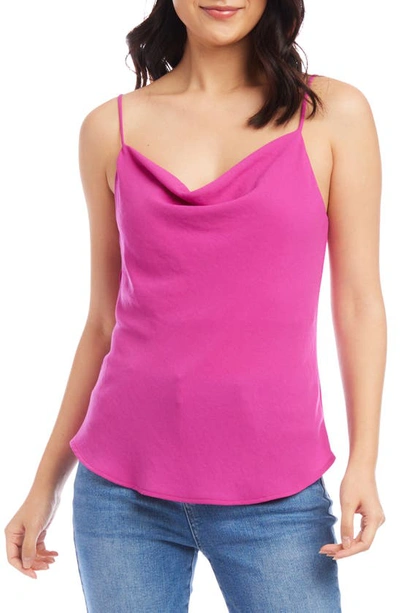 Shop Karen Kane Draped Crepe Camisole In Berry