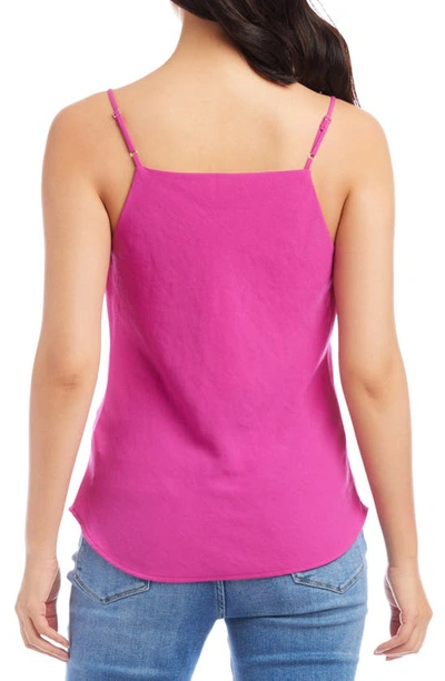 Shop Karen Kane Draped Crepe Camisole In Berry