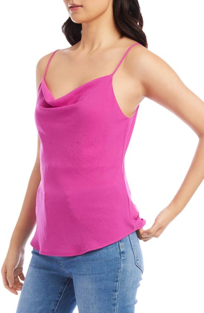 Karen Kane Draped Crepe Camisole In Berry