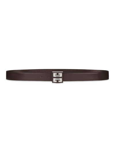 Shop Givenchy Men's 4g Reversible Belt In 4g Classic Leather In Dark Brown