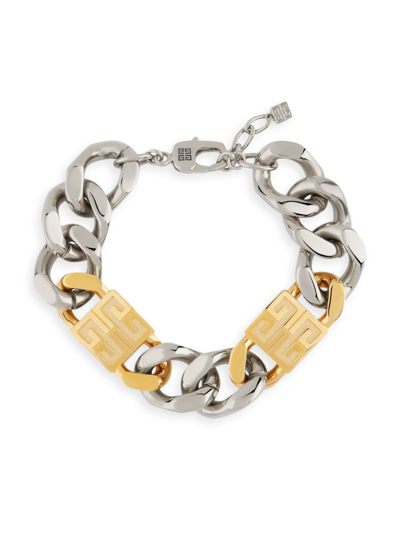 Shop Givenchy Men's 4g Bracelet In Metal In Golden Silvery