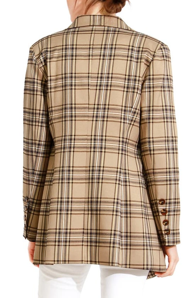 Shop Belle & Bloom Belle And Bloom Too Cool For Work Plaid Double Breasted Blazer In Camel