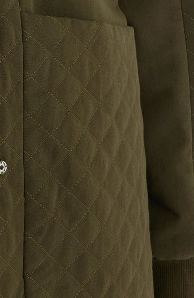 Shop Belle & Bloom Belle And Bloom Over It Cotton Quilted Bomber Jacket In Military