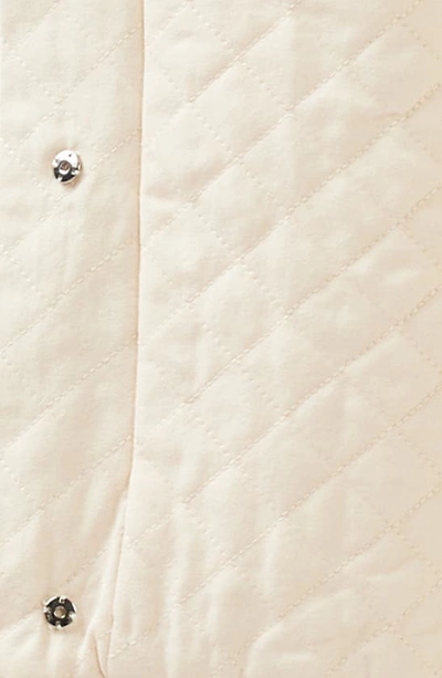 Belle & Bloom Over It Oversize Quilted Bomber Jacket In Cream