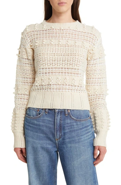 Shop Rag & Bone Open Stitch Pom Sweater In White