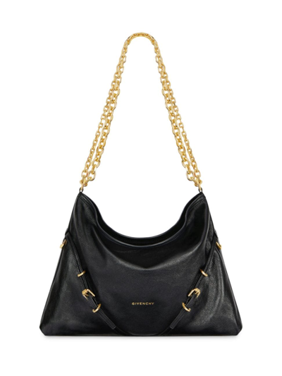 Shop Givenchy Women's Medium Voyou Chain Bag In Leather In Black