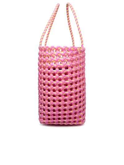 Shop Msgm Large Bag In Two-tone Polyethylene Blend In Pink