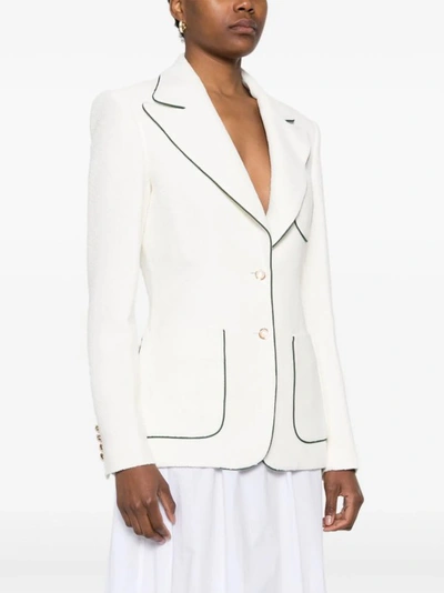 Shop Casablanca White Textured Jacket