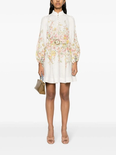 Shop Zimmermann Multicolored Matchmaker Buttoned Mini Dress