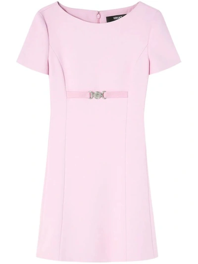 Shop Versace Pink Medusa Mini Dress