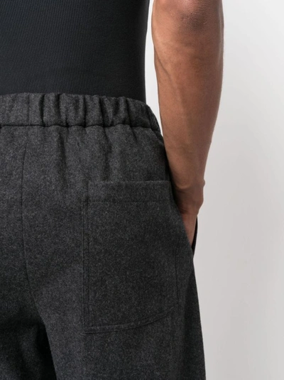 Shop Jil Sander Gray Straight-leg Pants In Black