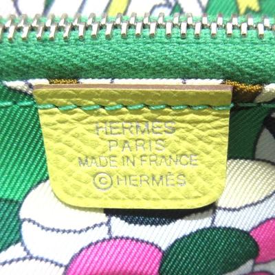 Shop Hermes Hermès Silk'in Yellow Leather Wallet  ()