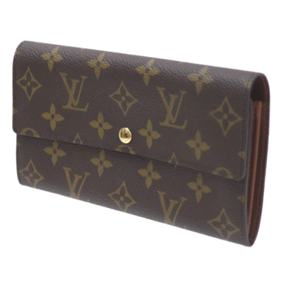 Pre-owned Louis Vuitton Portefeuille Sarah Brown Canvas Wallet  ()