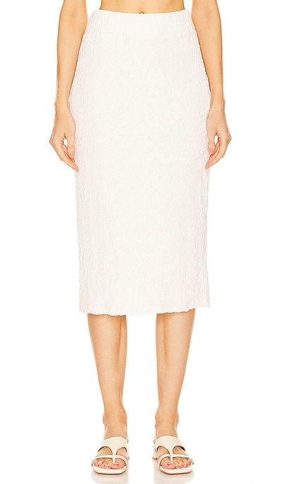 Vince Ribbed Midi Pencil Skirt In Gesso