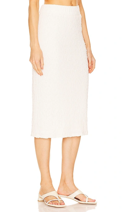 Vince Ribbed Midi Pencil Skirt In Gesso