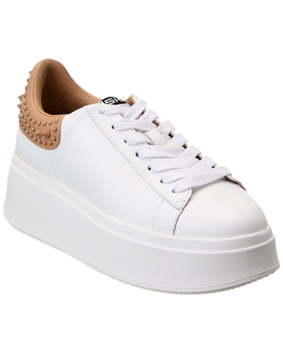 Shop Ash Move Studded Leather Platform Sneaker In White