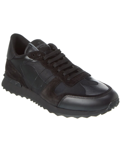 Shop Valentino Leather Sneaker In Black