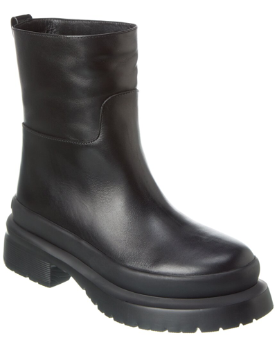 Shop Valentino Leather Biker Boot In Black