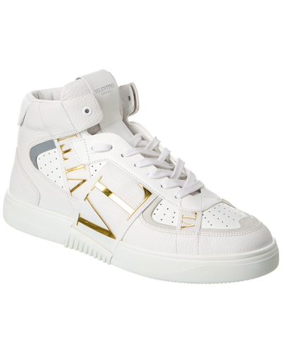 Shop Valentino Leather Sneaker In White