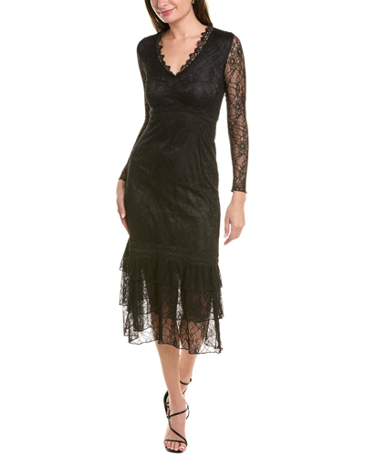 Shop Rachel Parcell Lace Midi Dress In Black