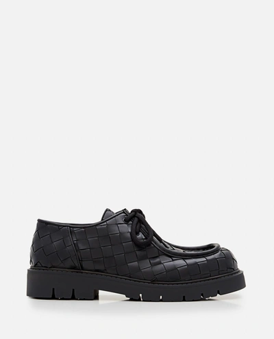 Shop Bottega Veneta Intreccio Loafers In Black