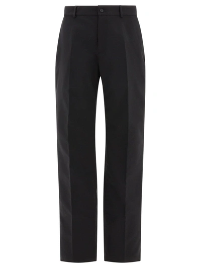 Shop Off-white Button Detailed Straight Leg Trousers In Black