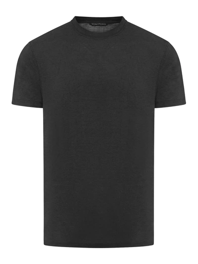 Shop Tom Ford Cut And Sewn Crew Neck Knitted In Black