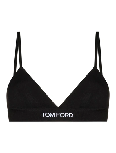 Shop Tom Ford Modal Signature Bra In Black