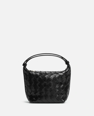 Shop Bottega Veneta Candy Wallace Leather Handbag In Black