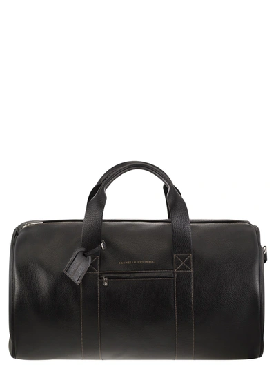 Shop Brunello Cucinelli Leather Active Bag In Black