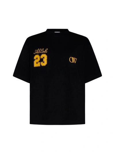 Shop Off-white T-shirt In Black Gold Fusion