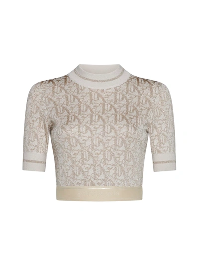Shop Palm Angels Top In Off White Beige