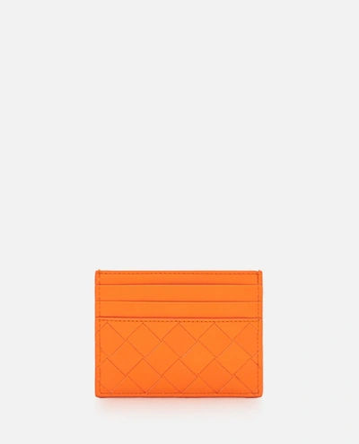 Shop Bottega Veneta Intrecciato Classic Cardholder In Orange