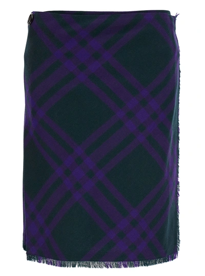 Shop Burberry Kilt Skirt Look1 In Violet
