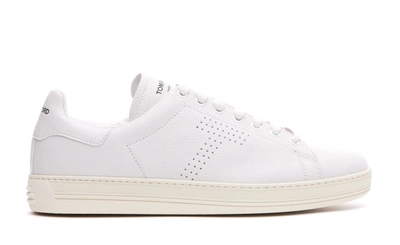Shop Tom Ford Logo Sneakers In White