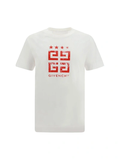 Shop Givenchy T-shirt In White/red