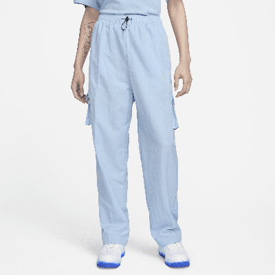 Shop Nike Women's  Sportswear Essential High-rise Woven Cargo Pants In Blue