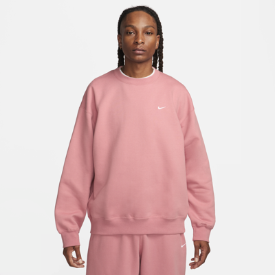 Shop Nike Men's Solo Swoosh Fleece Crew In Pink