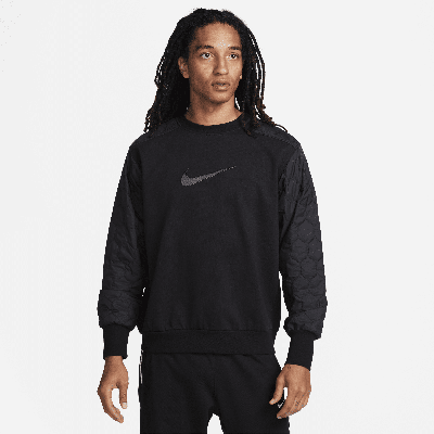 Shop Nike Men's Standard Issue Basketball Crew-neck Sweatshirt In Black