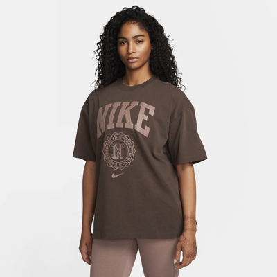 Shop Nike Women's  Sportswear Essentials T-shirt In Brown