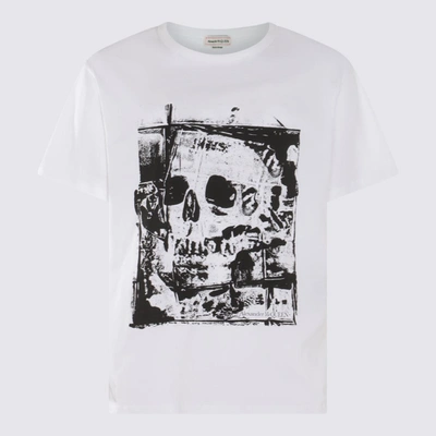 Shop Alexander Mcqueen White And Black Cotton T-shirt