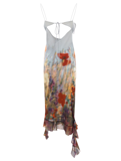 Shop Acne Studios Sleeveless Dress With Dappled Print