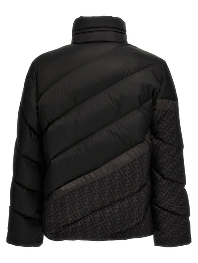 Shop Fendi ' Diagonal' Down Jacket In Black